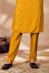 Buy_Masaba_Yellow Crepe Silk Print Mystic Foil Kurta With Pant _Online_at_Aza_Fashions