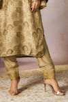 Buy_Masaba_Beige Raw Silk Print Sequin V-neck Midnight Maze Tunic With Pant _Online_at_Aza_Fashions