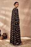 Shop_Masaba_Black Crepe Silk Print Trinkets V-neck Kaftan _at_Aza_Fashions