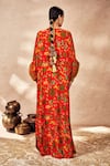 Shop_Masaba_Red Crepe Silk Print Tropical Rhapsody Round Kaftan _at_Aza_Fashions