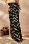 Masaba_Black Jacket And Skirt Georgette Embroidered Dori Sequin Printed Draped Set _at_Aza_Fashions