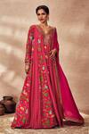 Buy_Masaba_Pink Crepe, Silk, Organza Tropical Rhapsody Print Anarkali With Dupatta _at_Aza_Fashions