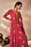Shop_Masaba_Pink Crepe, Silk, Organza Tropical Rhapsody Print Anarkali With Dupatta _Online_at_Aza_Fashions