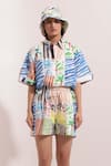 Buy_Pop Sugar_Multi Color 100% Cotton Printed Vibrant Art Collar Shirt With Shorts _Online_at_Aza_Fashions