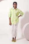 Buy_Pop Sugar_Green 100% Cotton Printed Stripped Collar Floral Patch Pocket Shirt _at_Aza_Fashions