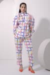 Buy_Pop Sugar_Multi Color 100% Cotton Printed Checks Closed Round Oversized Top With Pant _at_Aza_Fashions