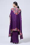 Shop_MINAXI DADOO_Purple Dupion Silk Embroidered Floral Kashmiri Butterfly Cape With Skirt _at_Aza_Fashions