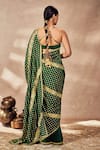 Shop_Masaba_Green Crepe Silk Print Foil Sweetheart Palmscape Crushed Saree With Blouse _at_Aza_Fashions