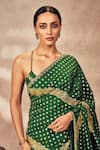 Buy_Masaba_Green Crepe Silk Print Foil Sweetheart Palmscape Crushed Saree With Blouse _Online_at_Aza_Fashions