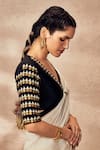 Shop_Masaba_Ivory Raw Silk Embroidery Coin Saree With Unstitched Blouse Piece _Online_at_Aza_Fashions