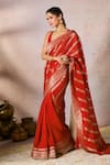 Buy_Masaba_Red Jacquard Silk Woven Chand Noor Saree With Unstitched Blouse Piece _Online_at_Aza_Fashions