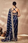 Shop_Masaba_Blue Jacquard Silk Woven Nooraniyat Saree With Unstitched Blouse Piece _at_Aza_Fashions