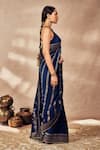 Buy_Masaba_Blue Jacquard Silk Woven Nooraniyat Saree With Unstitched Blouse Piece _Online_at_Aza_Fashions