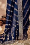 Shop_Masaba_Blue Jacquard Silk Woven Nooraniyat Saree With Unstitched Blouse Piece _Online_at_Aza_Fashions