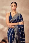 Masaba_Blue Jacquard Silk Woven Nooraniyat Saree With Unstitched Blouse Piece _at_Aza_Fashions