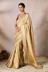 Masaba_Beige Jacquard Silk Woven Chand Jashn Saree With Unstitched Blouse Piece _Online_at_Aza_Fashions