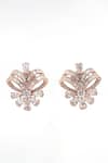 Shop_Fiona Diamonds_Rose Gold Baguette Lab Diamond 14kt Earrings _at_Aza_Fashions