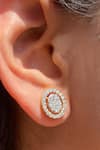 Buy_Fiona Diamonds_Yellow Lab Diamond 18kt Gold Oval Earrings _at_Aza_Fashions