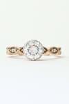 Buy_Fiona Diamonds_Rose Gold Lab Diamond (rbc) 14kt Ring _at_Aza_Fashions