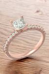 Buy_Fiona Diamonds_Rose Gold Rbc And Prn Lab Diamonds 14kt Princess Shaped Ring _at_Aza_Fashions