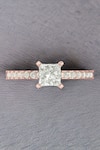 Shop_Fiona Diamonds_Rose Gold Rbc And Prn Lab Diamonds 14kt Princess Shaped Ring _at_Aza_Fashions