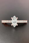 Shop_Fiona Diamonds_Rose Gold Rbc And Mrq Lab Diamonds 14kt Marquise Shaped Ring _at_Aza_Fashions