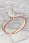 Buy_Fiona Diamonds_Rose Gold Rbc And Per Lab Diamonds 14kt Pear & Round Shaped Ring _at_Aza_Fashions