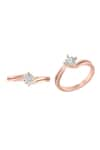 Buy_Fiona Diamonds_Rose Gold Lab Diamond (rbc) 14kt Round Cut Ring _at_Aza_Fashions