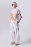 Nitin Bal Chauhan_White Engineered Knits Embroidery Cord High Neck 3d Top _Online_at_Aza_Fashions