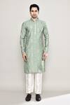 Buy_Arihant Rai Sinha_Green Kurta Silk Embroidered Mirror Straight And Pant Set _Online_at_Aza_Fashions