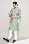 Shop_Arihant Rai Sinha_Green Kurta Silk Embroidered Mirror Straight And Pant Set 