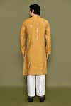 Shop_Arihant Rai Sinha_Yellow Kurta Silk Embroidered Mirror Straight And Pant Set _at_Aza_Fashions