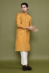 Shop_Arihant Rai Sinha_Yellow Kurta Silk Embroidered Mirror Straight And Pant Set 