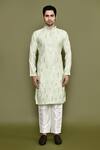 Buy_Arihant Rai Sinha_Green Silk Mirrors Work Kurta And Pant Set_Online_at_Aza_Fashions