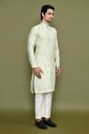 Buy_Arihant Rai Sinha_Green Silk Mirrors Work Kurta And Pant Set