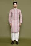 Buy_Arihant Rai Sinha_Multi Color Kurta Linen Printed Geometric And Pant Set _Online_at_Aza_Fashions