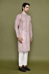 Buy_Arihant Rai Sinha_Multi Color Kurta Linen Printed Geometric And Pant Set 