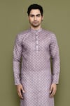 Shop_Arihant Rai Sinha_Purple Kurta Linen Printed Floral And Pant Set _Online_at_Aza_Fashions