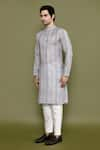 Arihant Rai Sinha_Multi Color Kurta Linen Printed Geometric Straight And Pant Set _at_Aza_Fashions