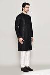 Buy_Arihant Rai Sinha_Black Silk Mirrors Straight Embroidered Kurta And Pant Set 