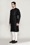 Arihant Rai Sinha_Black Kurta Handloom Silk Embroidered Sequin Work And Pant Set _at_Aza_Fashions