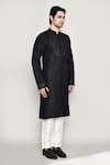 Buy_Arihant Rai Sinha_Black Kurta Handloom Silk Embroidered Sequin Work And Pant Set 
