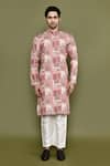 Buy_Arihant Rai Sinha_Multi Color Kurta Cotton Printed Geometric Embroidered And Pant Set _Online_at_Aza_Fashions