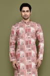 Shop_Arihant Rai Sinha_Multi Color Kurta Cotton Printed Geometric Embroidered And Pant Set _Online_at_Aza_Fashions