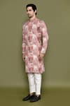 Arihant Rai Sinha_Multi Color Kurta Cotton Printed Geometric Embroidered And Pant Set _at_Aza_Fashions