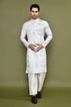 Buy_Arihant Rai Sinha_Blue Cotton, Silk Sequins Printed Embroidered Kurta And Pant Set _at_Aza_Fashions