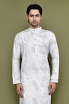 Shop_Arihant Rai Sinha_Blue Cotton, Silk Sequins Printed Embroidered Kurta And Pant Set _Online_at_Aza_Fashions