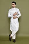 Shop_Arihant Rai Sinha_Blue Cotton, Silk Sequins Printed Embroidered Kurta And Pant Set 