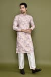 Shop_Arihant Rai Sinha_Multi Color Kurta Cotton Printed Abstract Embroidered And Pant Set 