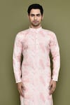 Shop_Arihant Rai Sinha_Pink Kurta Cotton Printed Abstract Sequin Embroidered And Pant Set _Online_at_Aza_Fashions